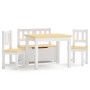 Mesa y sillas infantiles 4 piezas MDF blanco y beige by vidaXL, Baby and Toddler Furniture Sets - Ref: Foro24-10412, Price: 1...