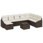 Conjunto de Sofá de Jardín de 9 Piezas con Cojines en Ratán Poliranato Marrón von , Outdoor-Sofas - Ref: Foro24-3359337, Prei...