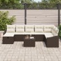 Conjunto de Sofá de Jardín de 9 Piezas con Cojines en Ratán Poliranato Marrón von , Outdoor-Sofas - Ref: Foro24-3359337, Prei...