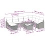 Conjunto de Sofá de Jardín de 9 Piezas con Cojines Beige de Ratán Poliéster by , Outdoor sofas - Ref: Foro24-3359339, Price: ...