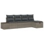 Conjunto de Sofá de Jardín de 5 Piezas con Cojines Gris de Poliratán by , Outdoor sofas - Ref: Foro24-3359358, Price: 332,05 ...