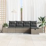 Conjunto de Sofá de Jardín de 5 Piezas con Cojines Gris de Poliratán by , Outdoor sofas - Ref: Foro24-3359358, Price: 332,05 ...
