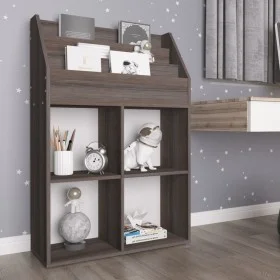 Revistero de niños madera ingeniería gris y Sonoma 71x30x114 cm by vidaXL, Magazine racks - Ref: Foro24-339533, Price: 82,64 ...