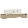 Conjunto de Sofá de 5 Piezas con Almohadas Beige Poliratán by , Outdoor sofas - Ref: Foro24-3359360, Price: 359,03 €, Discoun...