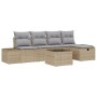Juego de Sofá de Jardín de 6 Piezas con Cojines Beige Ratán Poli by , Outdoor sofas - Ref: Foro24-3359369, Price: 396,06 €, D...
