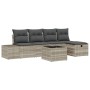 Conjunto de Sofá de Jardín de 6 Piezas con Cojines Ratán Polimérico Gris Claro by , Outdoor sofas - Ref: Foro24-3359371, Pric...