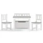 Children's table and chairs 4 pieces MDF white and gray by vidaXL, Baby and Toddler Furniture Sets - Ref: Foro24-10411, Price...