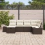 Conjunto de Sofás de Jardín de 6 Piezas con Cojines Marrón Ratán Sintético | Foro24.es | Tu tienda online para hogar, jardín y más Foro24.es