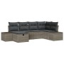Juego de Sofá de Jardín de 6 Piezas con Cojines Gris Ratán Poliéster von , Outdoor-Sofas - Ref: Foro24-3359378, Preis: 408,29...