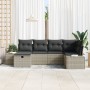 Conjunto de Sofá de Jardín de 6 Piezas con Cojines Gris Claro de Ratán Poliéster by , Outdoor sofas - Ref: Foro24-3359381, Pr...
