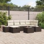 Juego de sofá de jardín de 7 piezas con cojines Marrón Polirratán by , Outdoor sofas - Ref: Foro24-3359387, Price: 465,10 €, ...