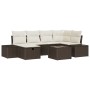 Juego de sofá de jardín de 7 piezas con cojines Marrón Polirratán by , Outdoor sofas - Ref: Foro24-3359387, Price: 465,10 €, ...