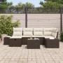 Juego de sofá de jardín de 7 piezas con cojines Marrón Polirratán by , Outdoor sofas - Ref: Foro24-3359387, Price: 465,10 €, ...