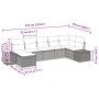 Conjunto de Sofá de Jardín de 7 Piezas con Cojines Gris Claro