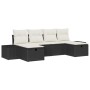 Conjunto de Sofá de Jardín de 6 Piezas con Cojines Negro Ratán Poli by , Outdoor sofas - Ref: Foro24-3359416, Price: 377,94 €...