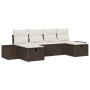 Juego de Sofá de Jardín de 6 Piezas con Cojines Marrón Poliratán by , Outdoor sofas - Ref: Foro24-3359417, Price: 381,28 €, D...