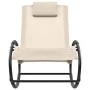 Sun lounger with cream-colored steel frame and textilene pillow. by vidaXL, Loungers - Ref: Foro24-317585, Price: 74,49 €, Di...