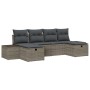 Juego de Sofá de Jardín de 6 Piezas Con Cojines Gris Ratán Poliéster by , Outdoor sofas - Ref: Foro24-3359418, Price: 380,57 ...