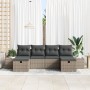 Juego de Sofá de Jardín de 6 Piezas Con Cojines Gris Ratán Poliéster by , Outdoor sofas - Ref: Foro24-3359418, Price: 380,57 ...