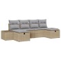 Conjunto de Sofá de Jardín de 6 Piezas con Cojines Beige Ratán Sintético by , Outdoor sofas - Ref: Foro24-3359419, Price: 394...