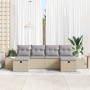 Conjunto de Sofá de Jardín de 6 Piezas con Cojines Beige Ratán Sintético by , Outdoor sofas - Ref: Foro24-3359419, Price: 394...