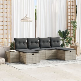 Conjunto de sofá de jardín de 6 piezas con