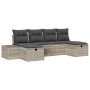 Conjunto de sofá de jardín de 6 piezas con cojines gris claro de poliratán by , Outdoor sofas - Ref: Foro24-3359421, Price: 3...