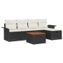 Juego de Sofá de Jardín de 6 Piezas con Cojines Negro Poliratán by , Outdoor sofas - Ref: Foro24-3359446, Price: 359,59 €, Di...