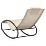 Liege mit Stahl- und cremefarbenem Textilene-Kissen von vidaXL, Liegen - Ref: Foro24-317585, Preis: 74,49 €, Rabatt: %