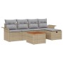 Juego de sofá de jardín de 6 piezas con cojines beige de poliratán by , Outdoor sofas - Ref: Foro24-3359448, Price: 370,56 €,...
