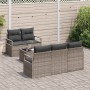 Conjunto de sofá de jardín 6 pcs Gris 55 x 55 x 37 cm