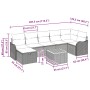 Set de Sofá de Jardín de 8 Piezas con Cojines Beige Poliratán, Sofá de Jardín de 2 Plazas con Cojines Beige Poliratán by , Ou...
