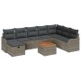 Conjunto de Sofá de Jardín de 9 Piezas con Cojines Ratán Gris,  Sofá de Jardín de 2 Plazas con Cojines Ratán Gris | Foro24.es | Tu tienda online para hogar, jardín y más Foro24.es