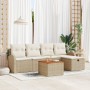 Juego de Sofás de Jardín de 6 Piezas con Cojines Beige de Ratán Polímero von , Outdoor-Sofas - Ref: Foro24-3359505, Preis: 38...