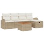 Juego de Sofás de Jardín de 6 Piezas con Cojines Beige de Ratán Polímero von , Outdoor-Sofas - Ref: Foro24-3359505, Preis: 38...