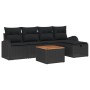 Juego de Sofá de Jardín de 6 Piezas con Cojines Negros de Poliratán von , Outdoor-Sofas - Ref: Foro24-3359506, Preis: 363,85 ...