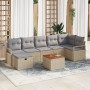 Conjunto de sofá de jardín de 8 piezas con cojines de ratán beige,  Sofá de jardín de 2 plazas con cojines de ratán beige | Foro24.es | Tu tienda online para hogar, jardín y más Foro24.es