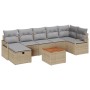Conjunto de sofá de jardín de 8 piezas con cojines de ratán beige,  Sofá de jardín de 2 plazas con cojines de ratán beige | Foro24.es | Tu tienda online para hogar, jardín y más Foro24.es