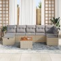 Conjunto de sofá de jardín de 8 piezas con cojines de ratán beige,  Sofá de jardín de 2 plazas con cojines de ratán beige | Foro24.es | Tu tienda online para hogar, jardín y más Foro24.es