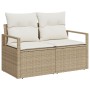 Conjunto de Sofás de Jardín de 9 Piezas con Cojines Beige Poliratán, Sofá de Jardín de 2 Plazas con Cojines Beige Poliratán | Foro24.es | Tu tienda online para hogar, jardín y más Foro24.es