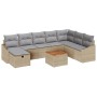 Conjunto de Sofá de Jardín de 9 Piezas con Cojines de Ratán Poliéster Beige | Foro24.es | Tu tienda online para hogar, jardín y más Foro24.es