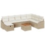 Conjunto de sofá de jardín de 9 piezas con cojines beige de ratán sintético by , Outdoor sofas - Ref: Foro24-3359582, Price: ...