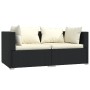 3-teiliges Gartenmöbel-Set und schwarze synthetische Rattankissen von vidaXL, Gartensets - Ref: Foro24-317488, Preis: 295,19 ...