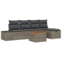 Conjunto de Sofás de Jardín de 6 Piezas con Cojines Gris Poliratán by , Outdoor sofas - Ref: Foro24-3359587, Price: 369,35 €,...