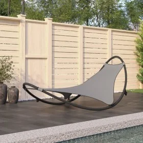 Schaukelliege mit Stahlrädern und grauem Textilene-Stoff von vidaXL, Liegen - Ref: Foro24-317604, Preis: 110,30 €, Rabatt: %