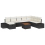 Conjunto de sofá de jardín de 9 piezas con cojines negros de ratán de poliéster von , Outdoor-Sofas - Ref: Foro24-3359607, Pr...