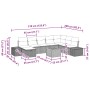 Conjunto de sofá de jardín de 9 piezas con cojines negros de ratán de poliéster von , Outdoor-Sofas - Ref: Foro24-3359607, Pr...