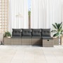 Juego de Sofás de Jardín de 5 Piezas con Cojines Gris Rattan de Polietileno | Foro24.es | Tu tienda online para hogar, jardín y más Foro24.es