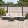 Juego de Sofá de Jardín de 6 Piezas con Cojines Negro Poliratán von , Outdoor-Sofas - Ref: Foro24-3359624, Preis: 383,12 €, R...