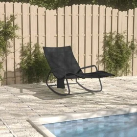 Tumbona de acero y textilene negra by vidaXL, Loungers - Ref: Foro24-317591, Price: 73,94 €, Discount: %